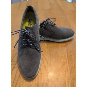 Florsheim Fuel 5-Eye Plain Toe Oxfords Grey Suede White Sole Men's Size 7.5 Nice